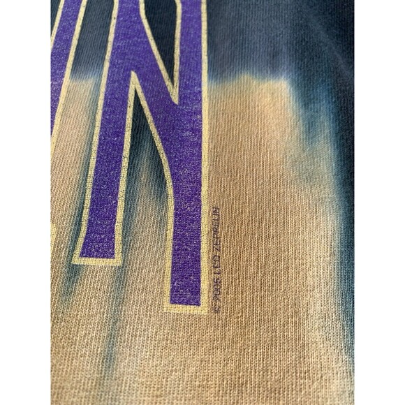 Vintage Y2K Liquid Blue Led Zeppelin Crop Circles Tie Dye T-Shirt XL - Picture 3 of 10